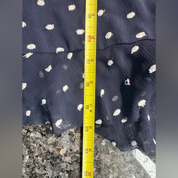 Hutch | Anthropologie Navy & White Polka Dot Ruffle Skirt Size 2 XS Pinup Retro - Picture 6 of 7